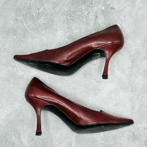 Jean Louis Scherrer Red Pump Heel Size 40 Made in Italy - Picture 8 of 11